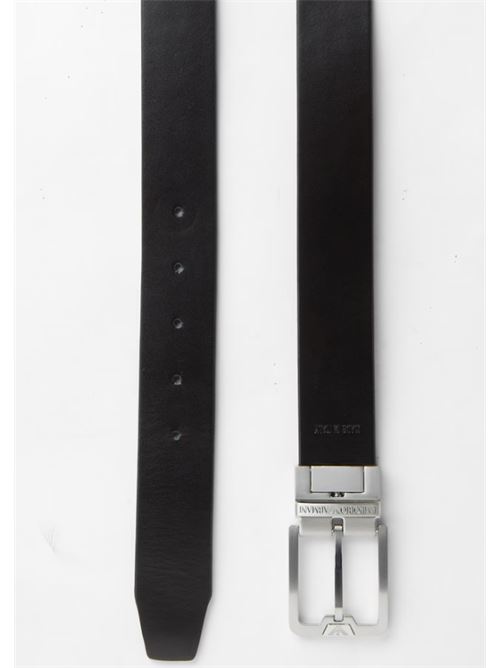 ALL OVER EMBOSSED EAGLE LEATHER BELT EMPORIO ARMANI | Y4S502.Y221E81386 NERO/NERO